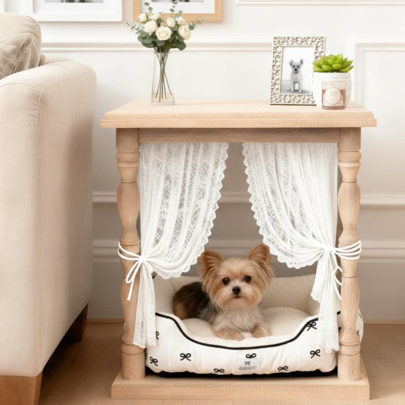 Solid Wood Dog Crate Side Table