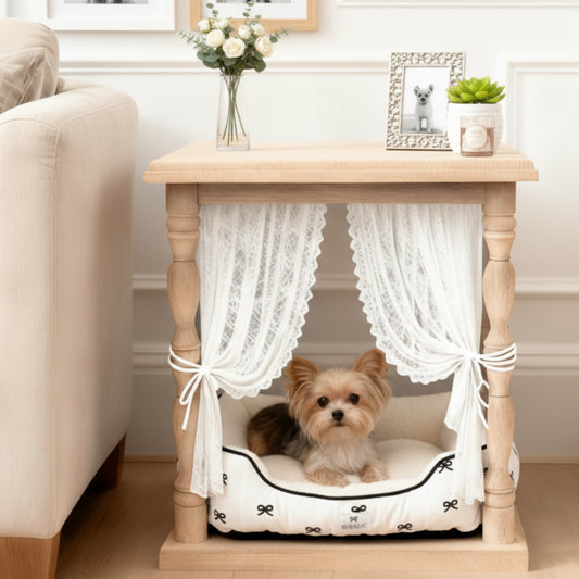 Solid Wood Dog Crate Side Table