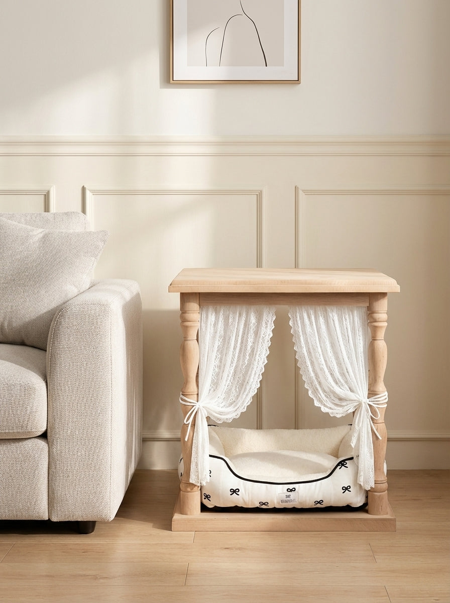 Solid Wood Dog Crate Side Table